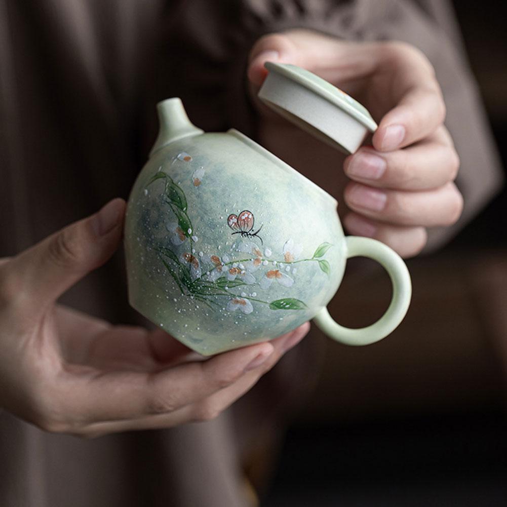 Hand-made Pottery Teapot Chinese Hand-Painted Vintage Teapot Beautiful Design For Home Decoration