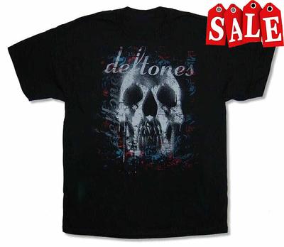 Deftones Band Skull Short Sleeve Cotton Shirt Black All Size GS102