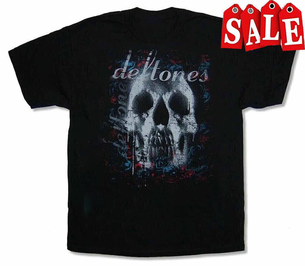Deftones Band Skull Short Sleeve Cotton Shirt Black All Size GS102 Unisex T-Shirt XXL