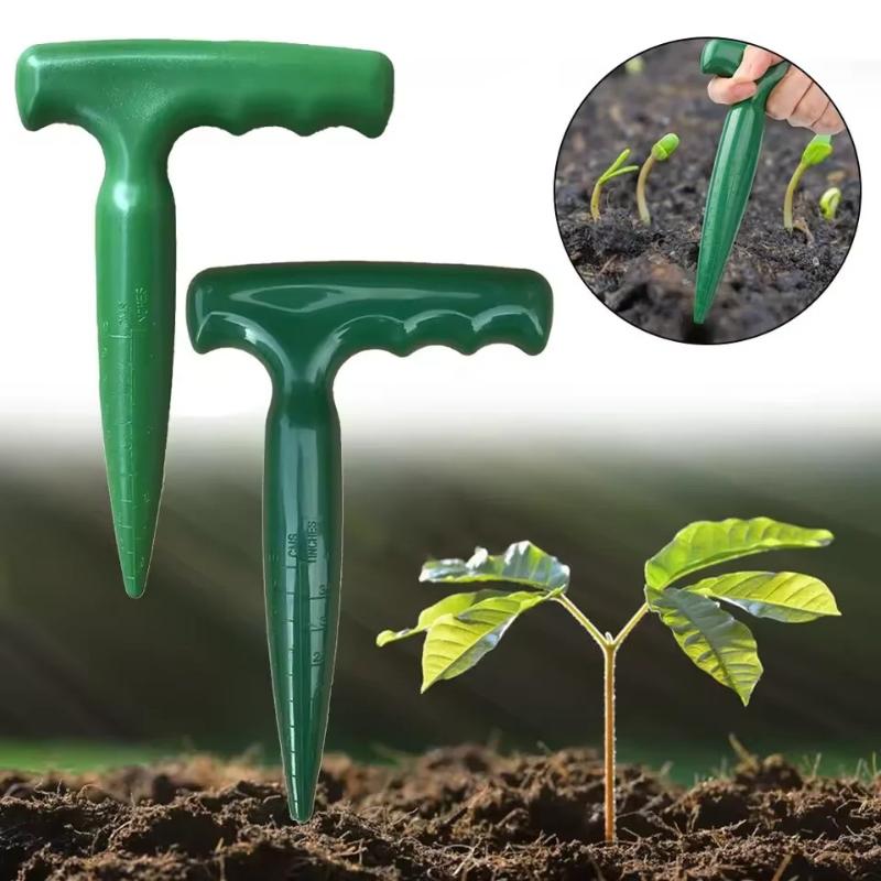 1PC Handheld Clear Scale Garden Hole Puncher Lightweight Digging Planting Tool Seed Sowing Hole Dispenser For Gardening