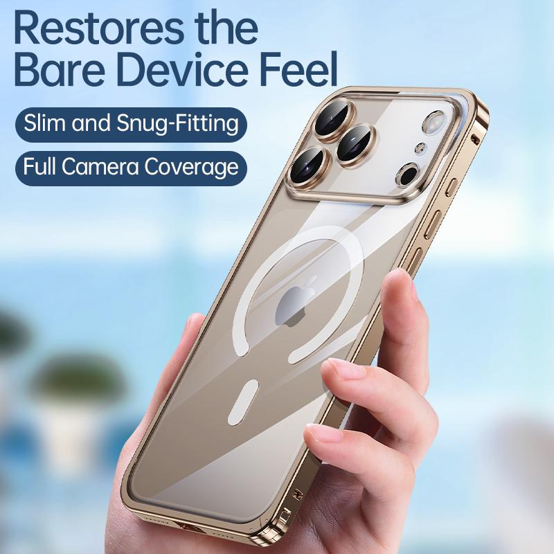 Aluminum Alloy Metal Frame Cover Lens film protection for Iphone 17 Pro Max 16 15 14 13 12 Pro Max Support for Magsafe Charging Case
