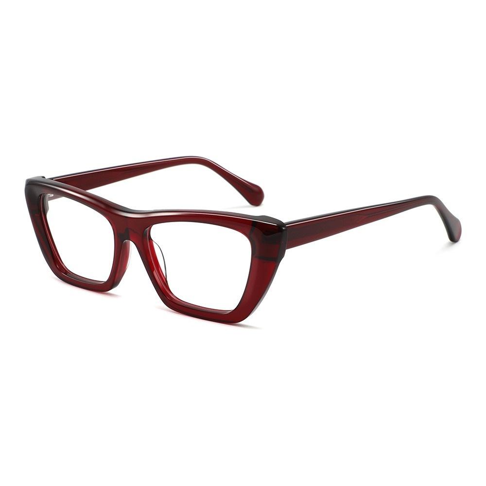 

Retro Thick Frame Reading Glasses for Women Cat Eye Anti Blue Light Reading Eyeglasses Prescription Eyewear Diopter 0 -To +600 plastic demo lens красный
