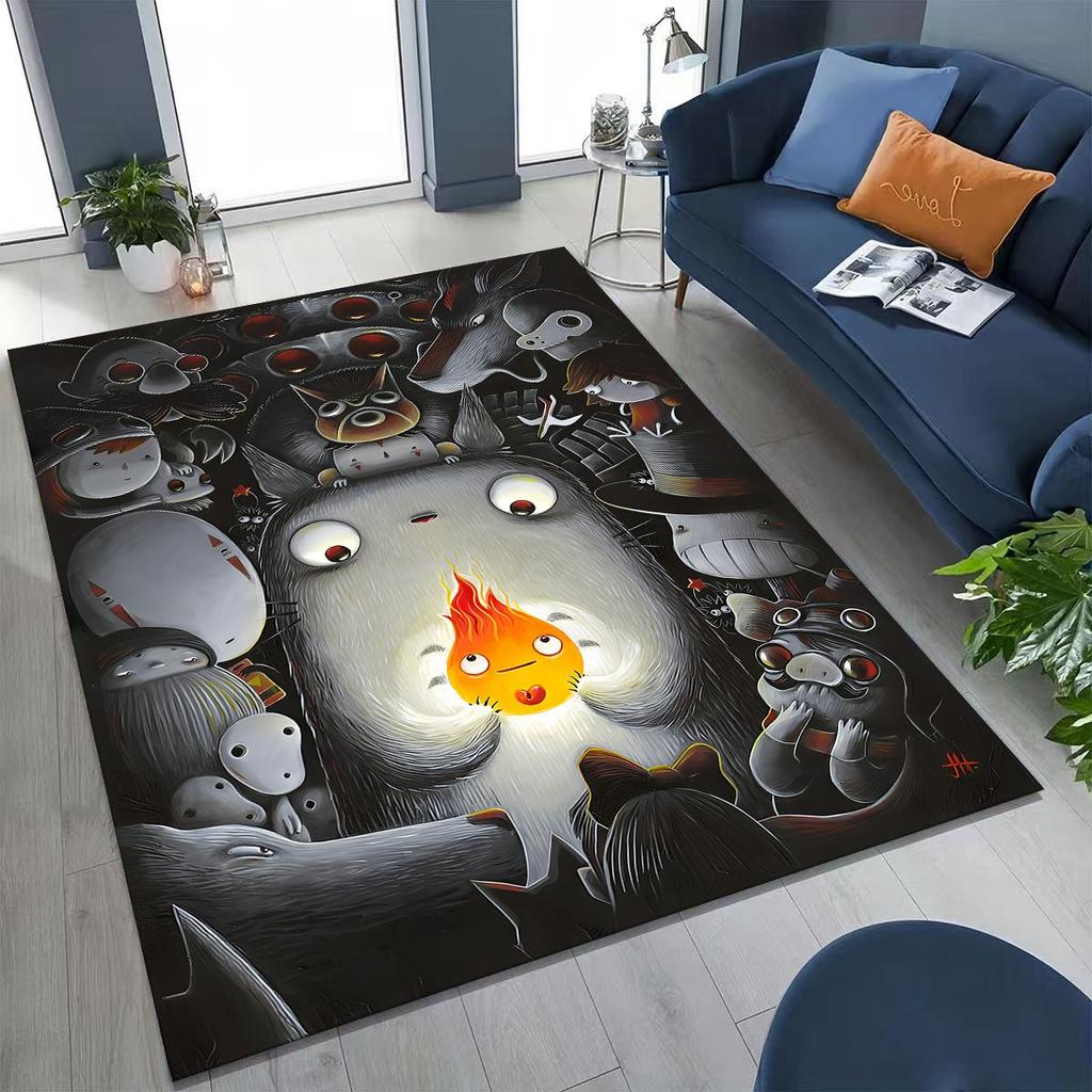 Kawaii T-Totoros Cartoon Art Carpet Rug for Bedroom Living Room Sofa Home Doormat Decor,Large Kids play Non-slip Floor Mat