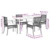 VidaXL Ensemble à Manger de Jardin avec Coussins 5 pcs, Table et Chaise de Terrasse, Meubles de Patio, Mobilier d'Extérieur, 3213619