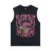European And American High Street Retro Washed Old Rock Sweat Vest Couple Casual Direct Injection Printing Sleeveless T-Shirt Men