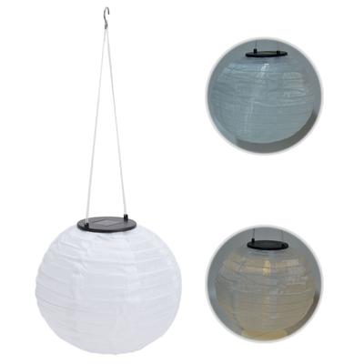 Waterproof LED Solar Cloth Chinese Lantern Outdoor Wedding Party Garden Hanging Hook Lamp