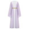 Girls Ancient Greek Roman Cosplay Costume Long Sleeve Golden Embroidery Dress Tulle Patchwork Halloween Gown