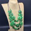 Wood Tassel Colorful Petal Bead Necklace Multi Layer Choker Flower Necklace  Women