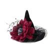 Netz-Hexenhut Haarspange Blume Hexen-Haarnadeln Kreative Halloween-Haarspange Kostümparty