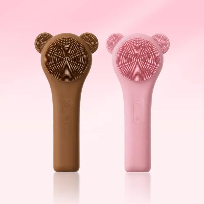 Teddy Bear Silicone Vibrating Cleanser (Pink, Brown)