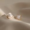 Retro light luxury pearl flower fashion earrings femininity high sense atmosphere stud earrings versatile personality earrings