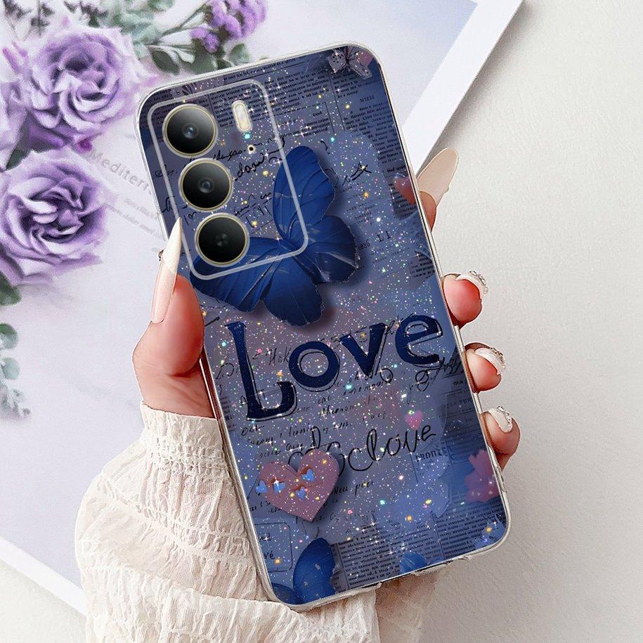 For OPPO Realme C75 4G Case 2025 New Fashion Butterfly Love Heart Flower Soft Transparent Silicone Cover For RealmeC75 C 75 Etui