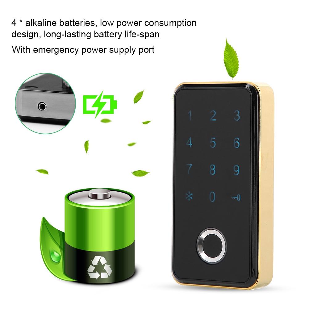 Smart Keyless Fingerprint Digital Password Electronic Lock For Cabinet File Locker(Silver)