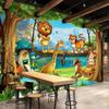 Beautiful Cartoon 3d Wall Murals Forest Animal World Photo Wallpaper For Children Room Frescoes