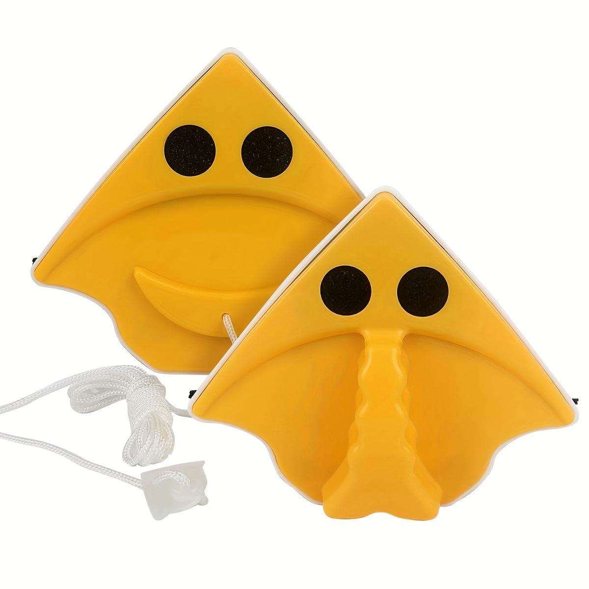 

Двусторонний магнитный инструмент для мытья окон, без разводов, мягкие щетинки безопасны для стекла, эргономичная ручка для ванной комнаты, спальни, улицы, труднодоступных углов жёлтый