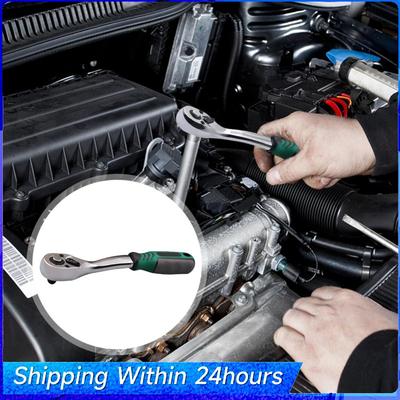 1/4 Inch 3/8inch Ratchet Handle Wrench Quick-Release 72 Teeth Drive Ratchet Socket Wrench Tool Swivel Ratchet Wrench for Vehicle