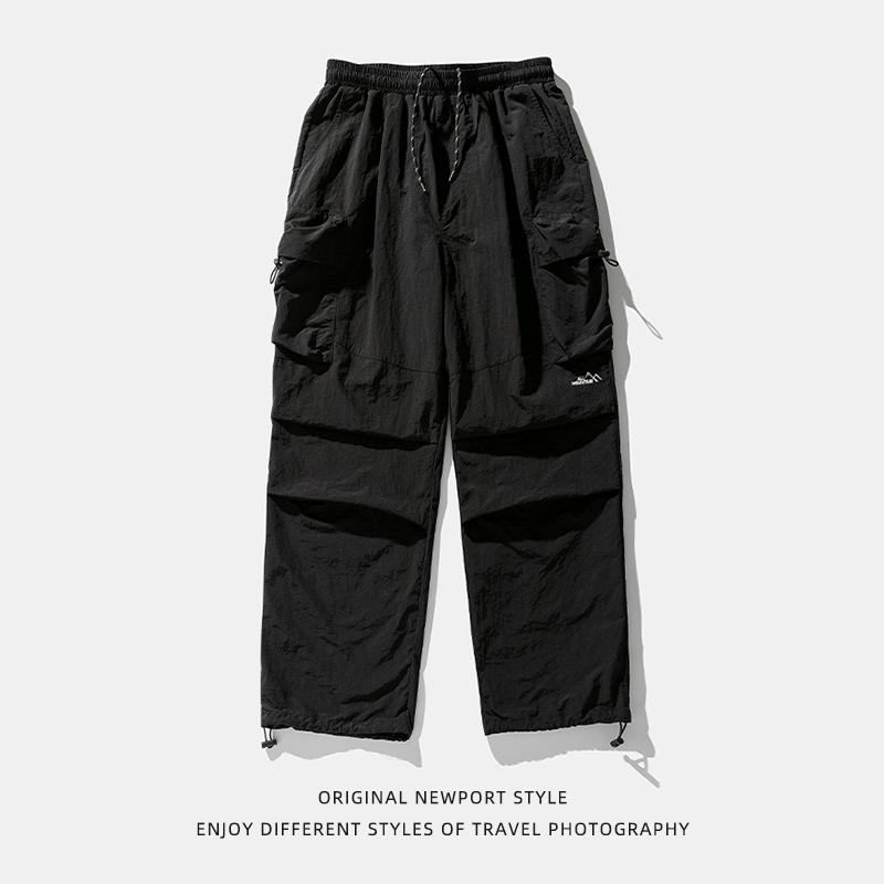 Double Pleated Large Pocket Landing Paratrooper Pants Spring New Japanese Loose Outdoor Functional Anti-splashing Casual Overalls