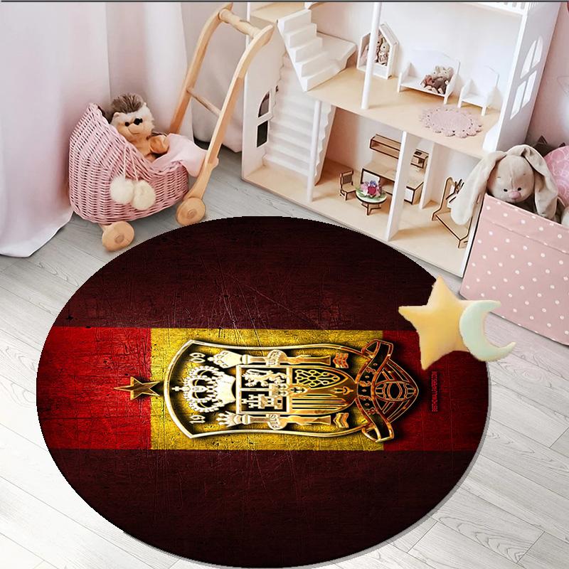 1PCS Tappeto Rotondo FC Barcellona Stemma Stampato Tappeto Rotondo per Area, Tappeto per Casa Ufficio, Tappeto Rotondo per Sedia, Tappeto Decorativo Regali per Fan Regalo di Natale