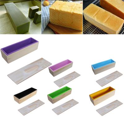 Soap Mold Kitchen Tools Rectangular DIY Handmade Tool Baking Cake Loaf Mold With Wooden Box