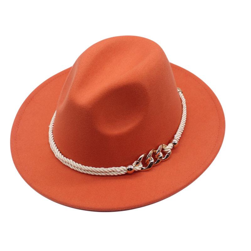 New European and American women's soft tweed big-brimmed felt hat British retro accessories jazz hat men's woolen top hat sun hat