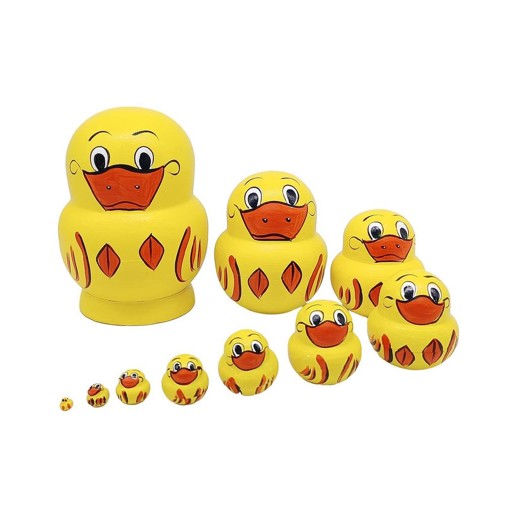 Vibrant 10 Piece Russian Duck Nesting Figurines Unique and Decorative Figurine Statue Ornaments for Office or Desk Decor