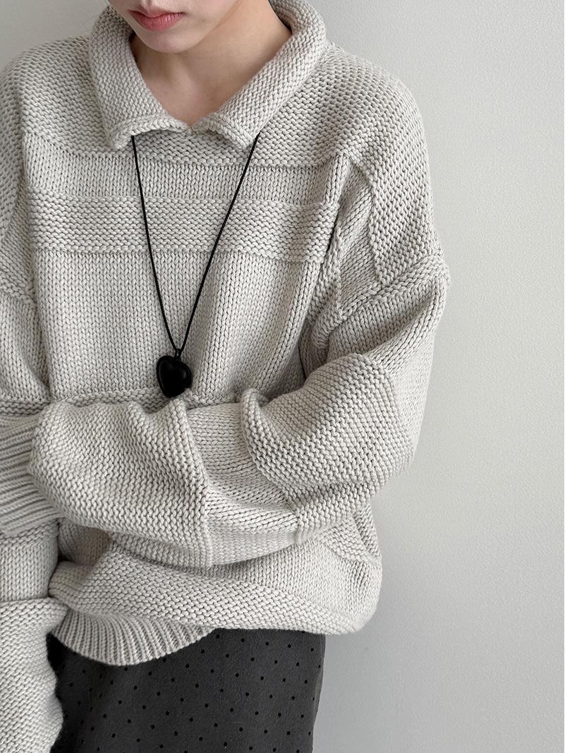 Luxi Chunky Knit Rolled-Neck Sweater - New Korean Autumn Design Versatile Top (SS837) One Size