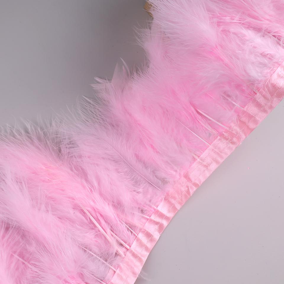 10 Meters Natural Turkey Marabou Feather Trim Ribbon Feather Fringe For Wedding Dress Decor Sewing Accessories Plumas