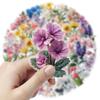 50 Pcs Flower Transparent PET Waterproof Stickers Natural Plants Decoration Mobile Phone Case DIY Stickers
