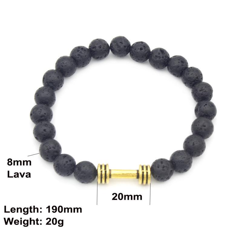 Volcanic Rock 8MM Lava Dumbbell Bracelet for Essential Oils