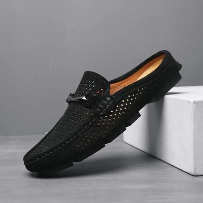 Mode Mode Herren Leder Hausschuhe Outdoor Slipper Leichtgewicht Herrenschuhe Pantoletten Mann Sommer Lässige Sandalen Bequeme Schuhe für Männer
