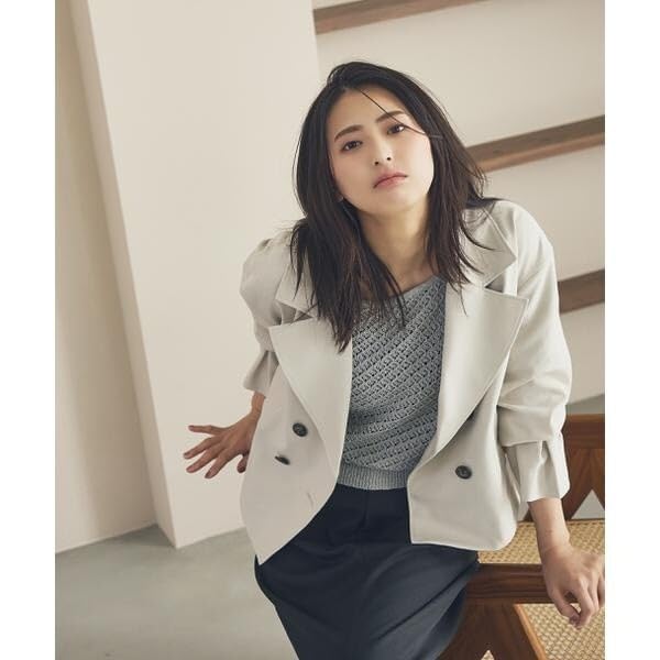 Proportion Body Dressing Openwork Knit Gray Women's Lamé Sweater,
