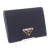 Prada 1MV204 Bifold Wallet Black Safiano/Nylon Women