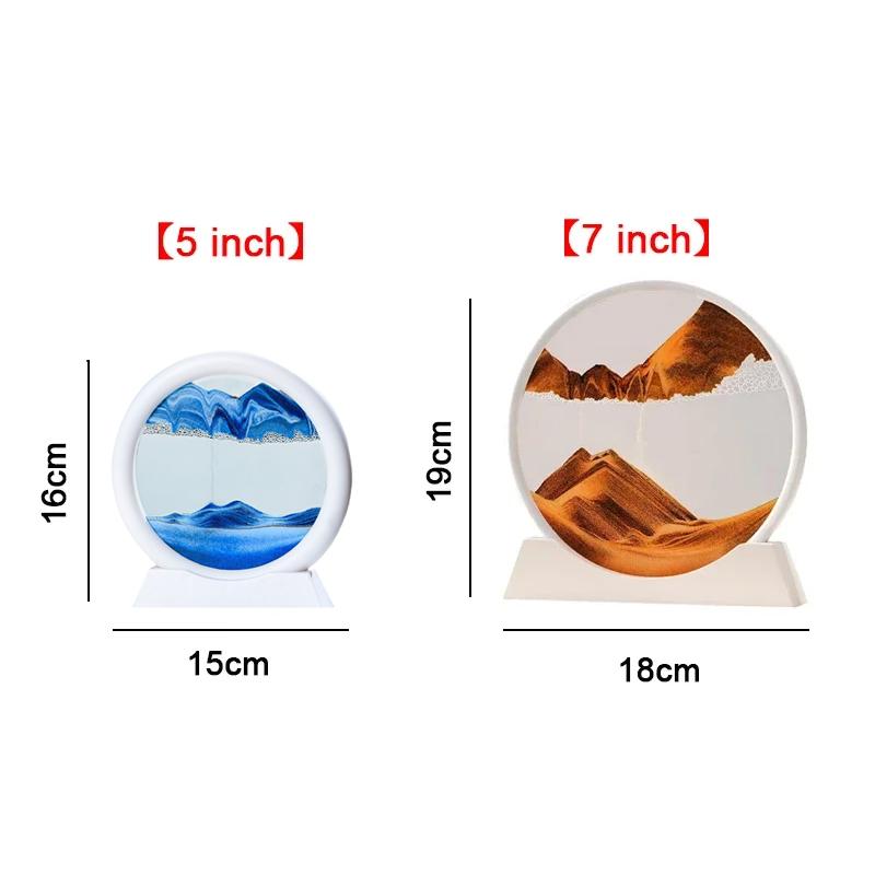 Sandscape Hareketli Kum Sanatı Çerçevesi Hızlı Kum 3D Dinamik Sıvı Kum Saati Kinetik Kum Boyama Akan Kum Ofis Ev Dekoru Hediyeler
