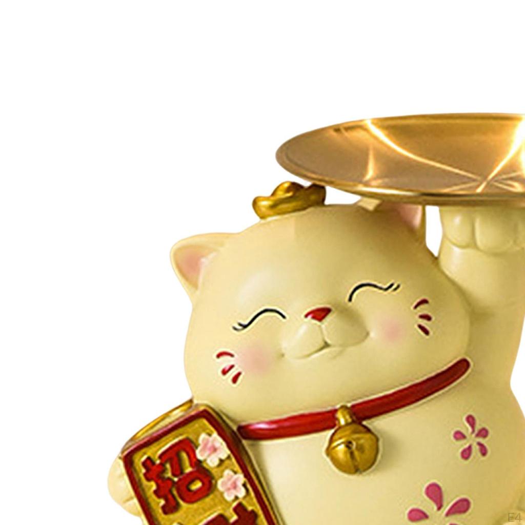 Cat Statue Jewelry Trinket Tray Ornament Home Decoration Sundries Container Key Storage