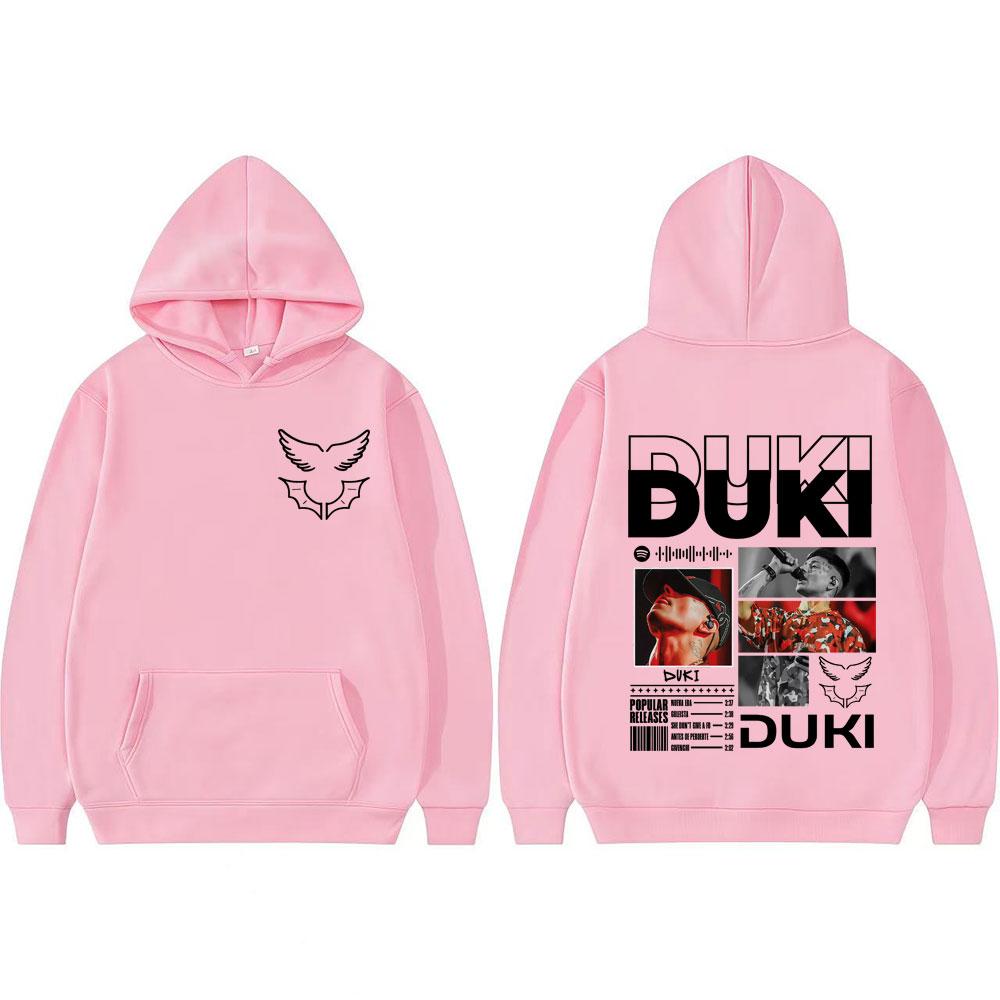 Rapper Duki Ameri World Tour 2025 Printed Long Sleeve Pullover Men's Clothing Vintage Street Pop Music Casual Hooded Sweatshirts
