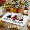 4pcs/6pcs, Christmas Placemats, Plaid Xmas Trees Decorative Dining Place Mats, Kitchen Dining Decoration, Suitable for Weddings, Birthdays, Parties, H