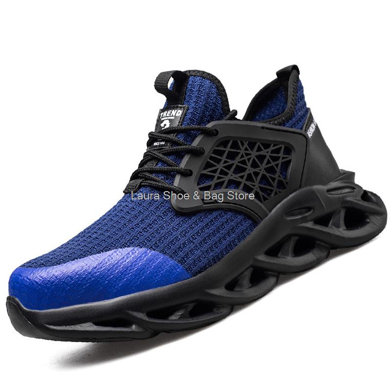 Fashion Lightweight Safety Shoes Men Work Safety Boots Anti-smash Anti-stab Work Sneakers Breathable Steel Toe Shoes for Man Industrial