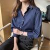 Women's Striped Chiffon Shirt - 2022 Spring/Autumn Niche Design, Light, Professional Style