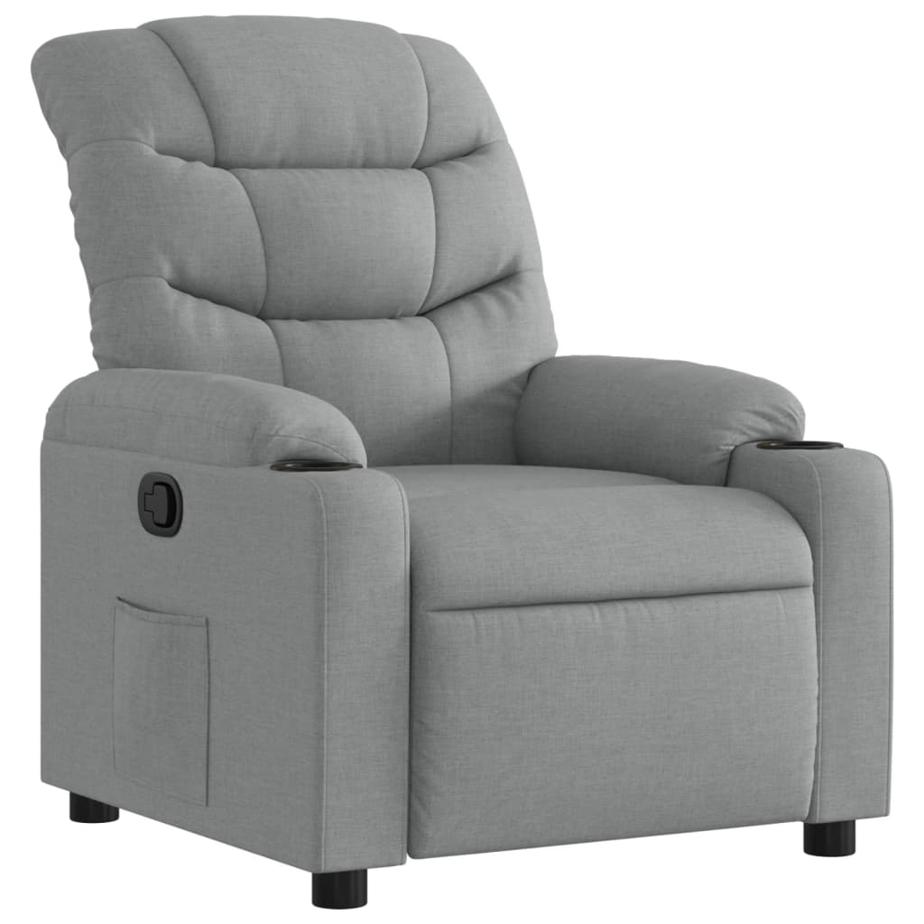 Relaxation Armchair Light Grey Fabric
