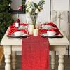 10pcs Red Sequin Table Runners Glitter Wedding Party Bridal Shower Birthday Christmas Thanksgiving Halloween Decoration Supplies