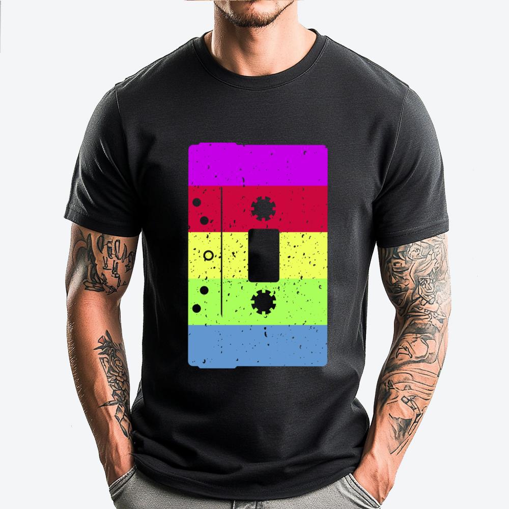 Retro 80s Cassette Tape Harajuku Men s Clothing Plus Size Men Clothing Christmas Shirt Streetwear Men s Clothing Vaporwave - ... S разноцветный