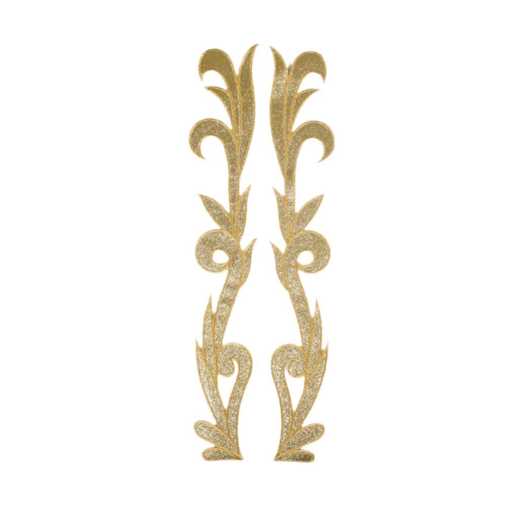 2 Pieces Gold Silver Sequin Flower Patch Collar Decoration Baroque Applique Crafts Projects