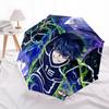 Blue Lock  Pattern, Automatic Folding Umbrella, Portable and Foldable Design, 8 Ribs, a Christmas or Birthday Gift.