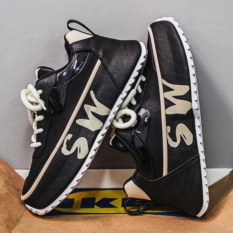 

Autumn New Style Thick Sole Height Increasing Trend Versatile Sports Thick Sole Light Luxury Trendy Thick Sole Shoes Men s Shoes 44 чорний