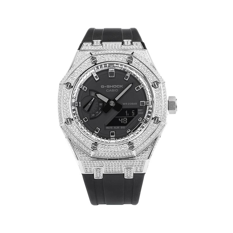 

CASIO Unisex Liquid Crystal/Analog Dual Display Series 44.5mm Black Watch GA-2100-1A1(Team788--806) Black