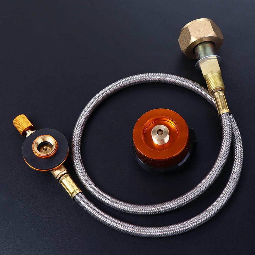 Equipment Gas Charging Valve Flat Cylinder Tank Gas Stove Coupler Container Adapter Stove Metal Tube Propane Refill Adapter