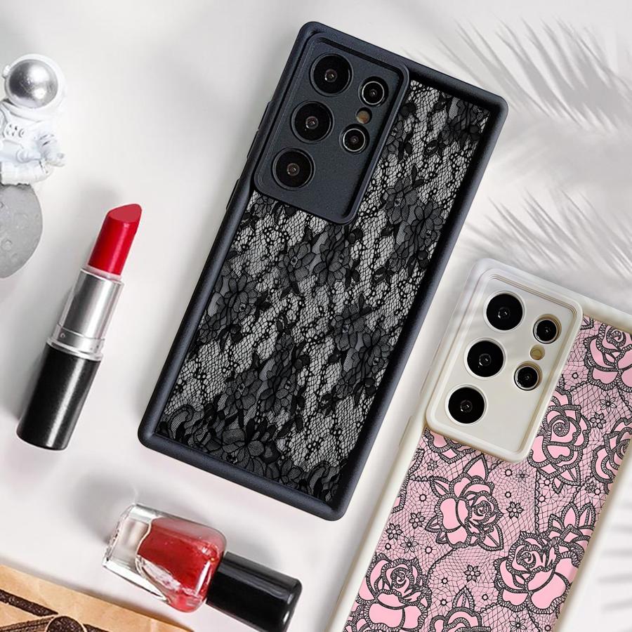 Coque de téléphone motif dentelle créative pour Samsung Galaxy S26 Ultra S22 S24Ultra S23 FE S25 S25 Edge S21 S20FE S24 Plus