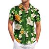 Men's Casual Short-sleeved Shirt Slim Fit Stylish Men's St. Patrick Print