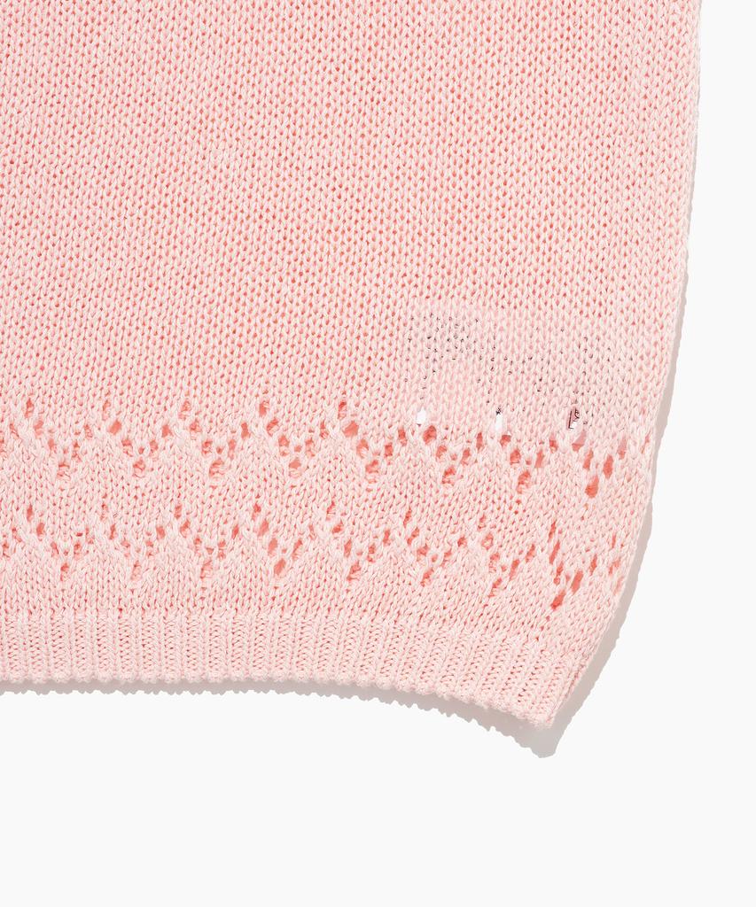 Tudument Punching Sleeveless Knit Top Pink