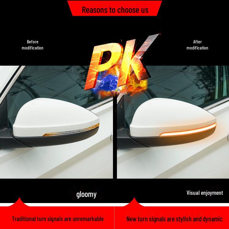 Skoda Octavia 2021+ Blue Sequential Rearview Mirror Turn Signal Light Modification